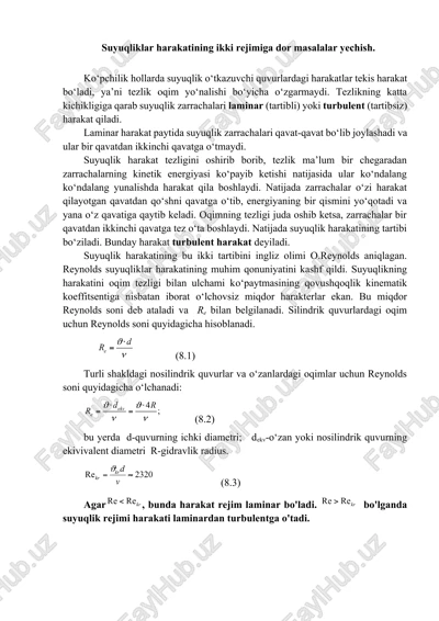 suyuqliklar harakati — DOCX