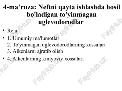 to'yinmagan uglevodorodlar — PPTX