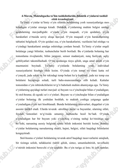 didaktik o‘yinlarni tashkil etish texnologiyasi — DOCX