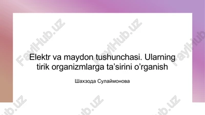elektr va maydon tushunchalari — PPTX