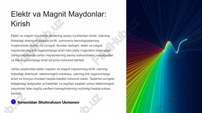 elektr va magnit maydonlar: kirish — PPTX