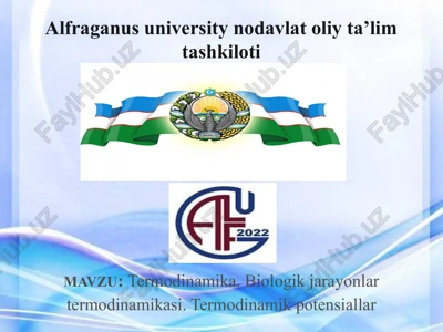 termodinamika.biologikjarayonlartermodinamikasi.termodinamikpotensiallar — PPTX