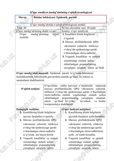 bolalar infeksiyasi: epidemik parotit — DOCX