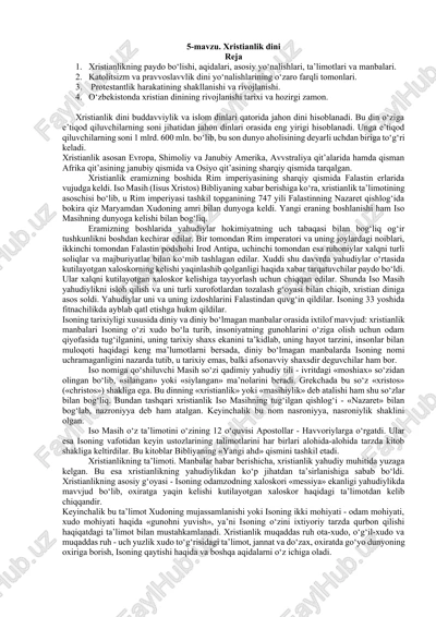 xristianlik dini — DOCX