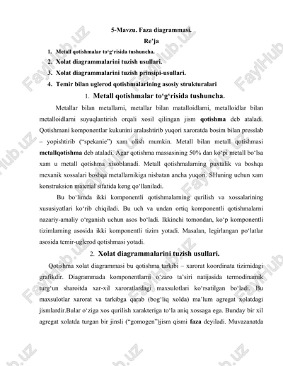 metall qotishmalari — DOCX