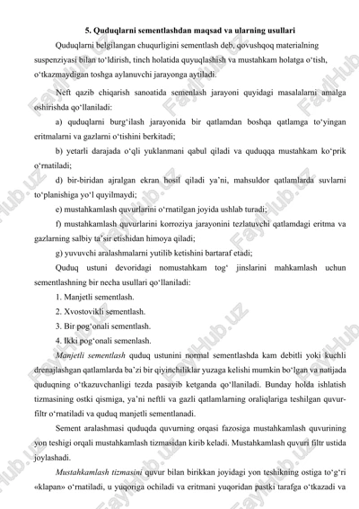 quduqlarni sementlash — DOCX