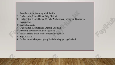 prezidentlik institutining shakllanishi — PPTX