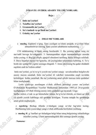 o‘zbek adabiy tili me’yorlari — DOCX