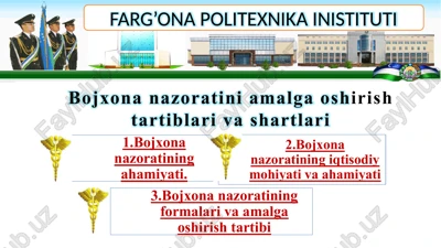 bojxonanazoratini amalga oshirish tartibi va shartlari — PPTX