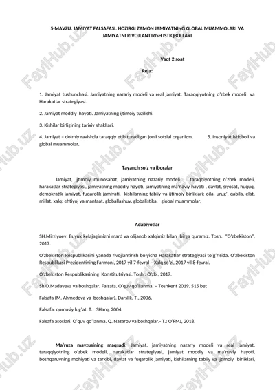 jamiyat falsafasi — DOCX