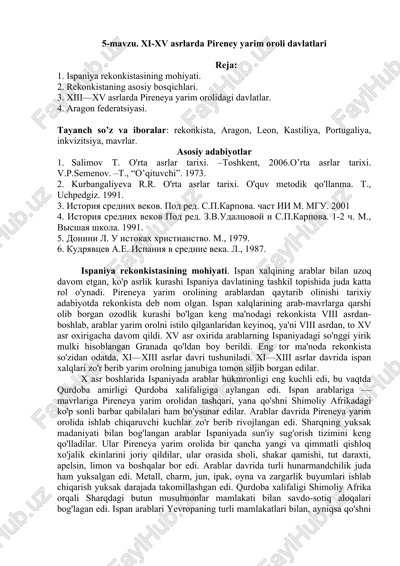 ispaniya rekonkistasining mohiyati — DOCX