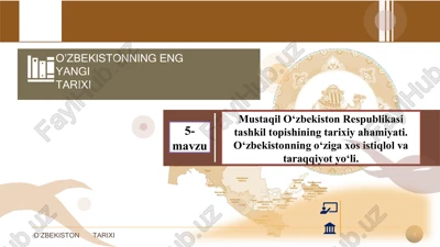 o’zbekistonning eng yangi tarixi — PPT