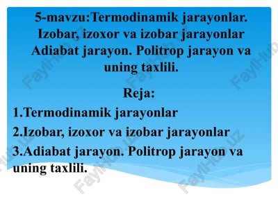 termodinamika jarayonlar — PPTX