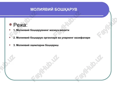 moliyaviy boshqaruv — PPT