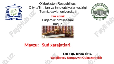sud xarajatlari — PPTX