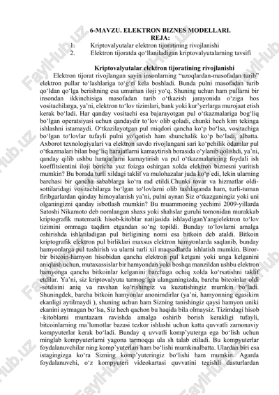 elektron biznes modellari — DOCX