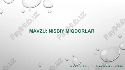 nisbiy miqdorlar — PPTX