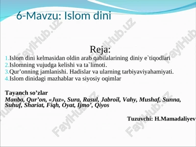 islom dini — PPT