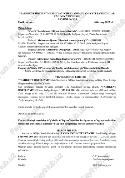tashkent hotels — DOCX