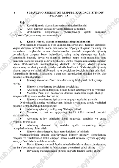 o‘zbekiston respublikasidagi ijtimoiy o‘zgarishlar — DOCX