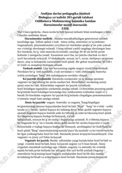 harasimonlar tasnifi — DOCX