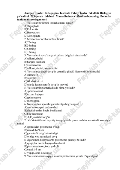 test by mamadiminova muslimabonu on botany — DOCX