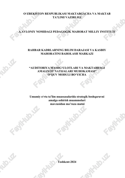amaliyot natijalari muhokamasi — DOCX