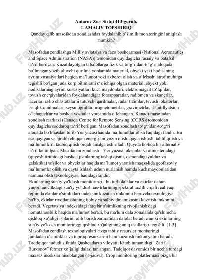 masofadan zondlash — DOCX
