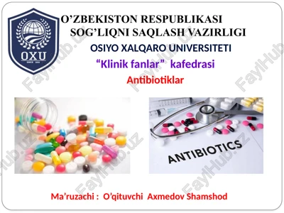antibiotiklar — PPTX