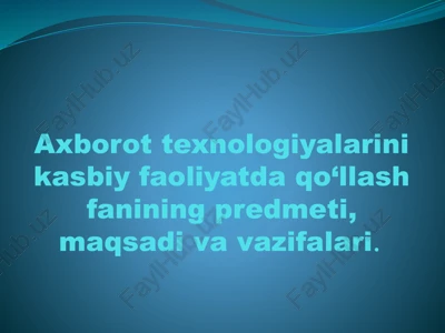 raqamli texnologiya — PPTX