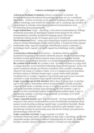 axborot xavfsizligini ta’minlash — DOCX