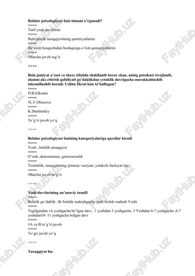 bolalar psixologiyasi — DOCX