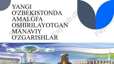 yangi o'zbekistonda amalgfa oshirilayotgan manaviy o'zgarishlar — PPTX