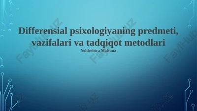 differensial psixologiya — PPTX