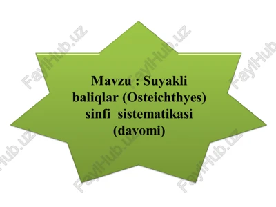 suyakli baliqlar — PPT