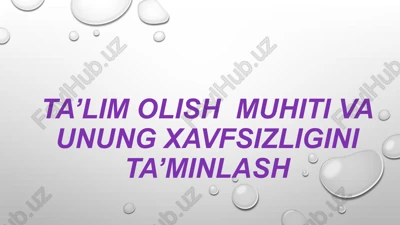 ta’lim olisning xavfsizligi — PPTX