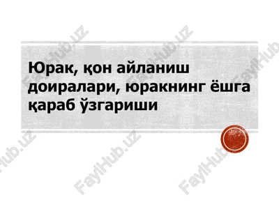 yurak va uning tuzilishi — PPT