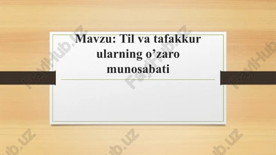 til va tafakkur ularning o’zaro munosabati — PPTX