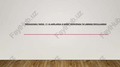 rossiyada ta'lim va maktab xvii-xviii asr — PPTX