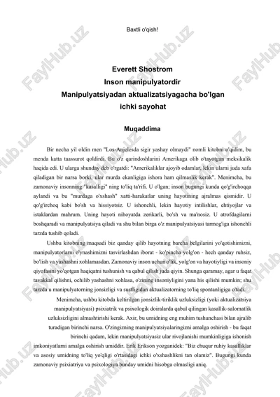 everet shostrum anti kornegi odam manipulyator — DOCX
