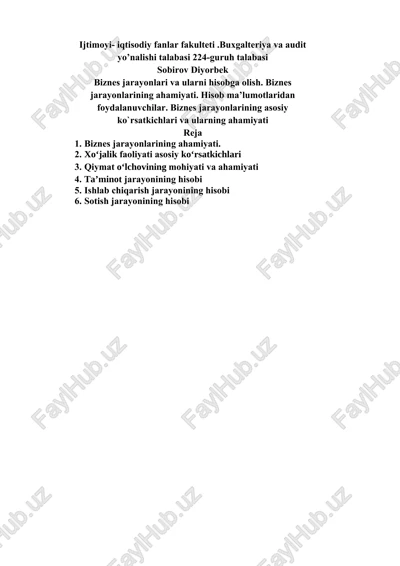 buxgalteriya va audit yo’nalish — DOCX
