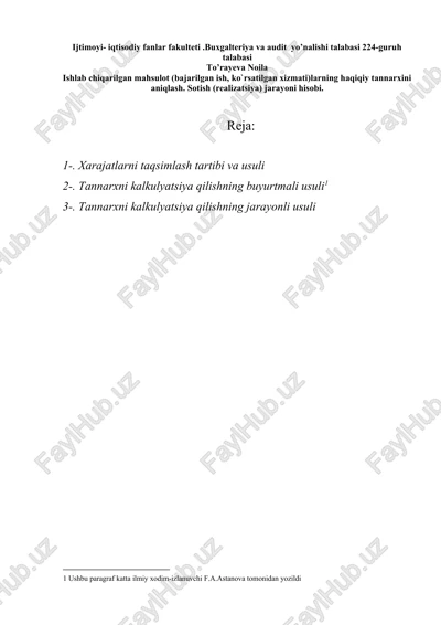 buxgalteriya va audit yo'nalishi talabasi — DOCX