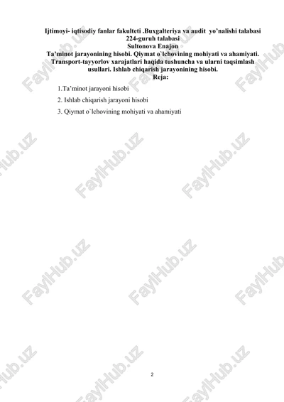 buxgalteriya va audit yo’nalishi talabasi — DOCX