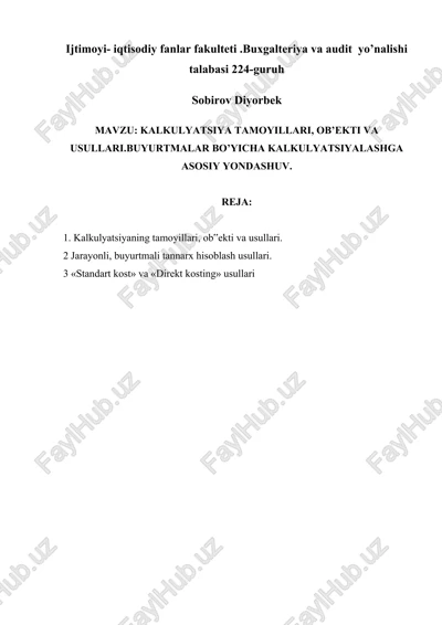 buxgalteriya va audit yo’nalishi — DOCX