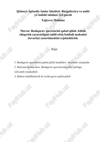 buxgalteriya va audit yo’nalishi talabasi 224-guruh — DOCX