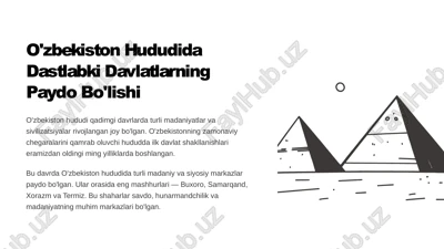 o'zbekiston hududida dastlabki davlatlarning paydo bo'lishi — PPTX