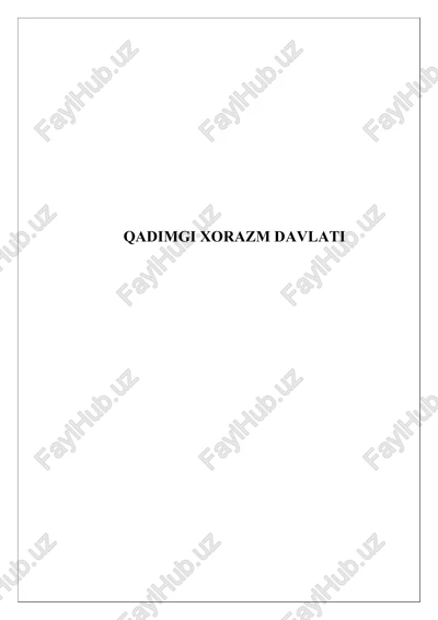 qadimgi xorazm davlati — DOCX