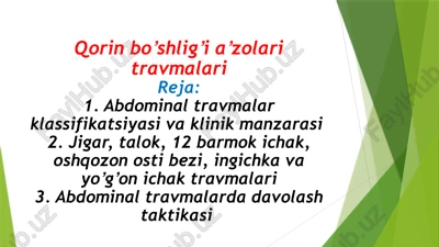 abdominal travmalar — PPTX