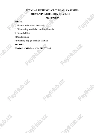 bitimlar tushunchasi — DOC