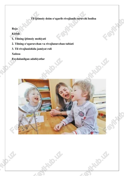 tilning ijtimoiy mohiyati — DOCX